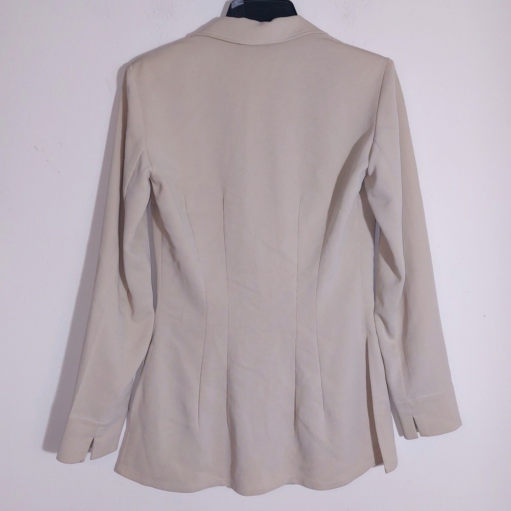 Pablo Paris Women's Vintage Beige Tailored Ribbed Blazer Jacket Size 36 - Picture 7 of 12